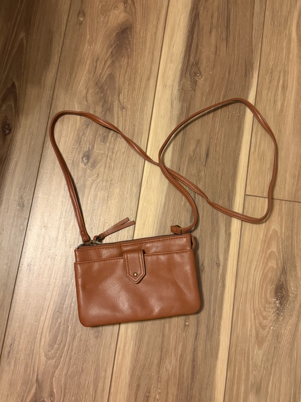 Brown Crossbody Leatherette Women's Bag